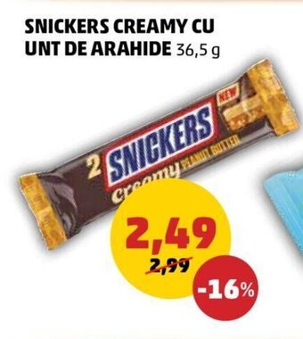 Penny Snickers creamy cu unt de arahide 36,5 g Ofertă