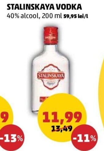 Penny Stalinskaya Vodka 40% alcool 200 ml Ofertă