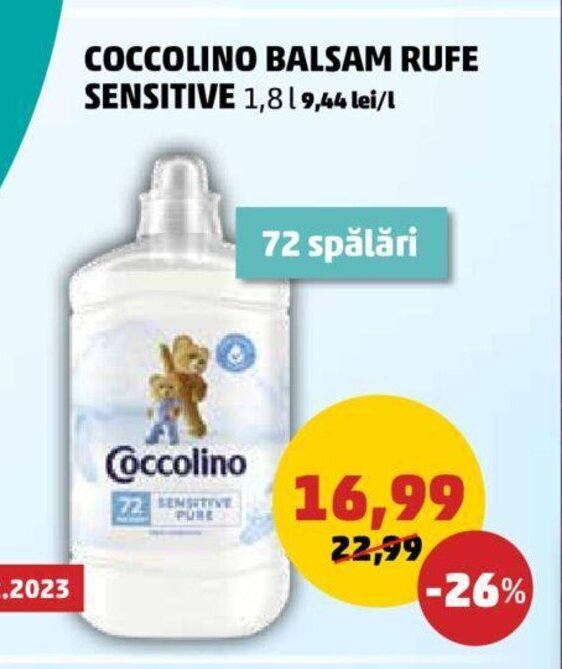 Penny Coccolino Balsam rufe sensitive 1,8 L Ofertă