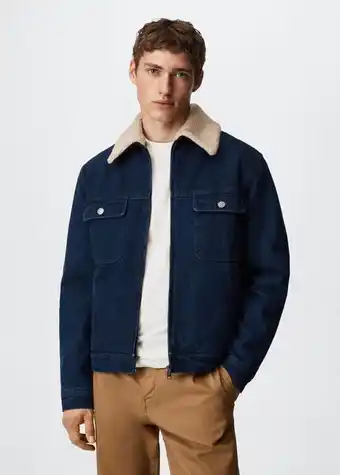 Geacă din denim cu guler din imitație de blană de miel