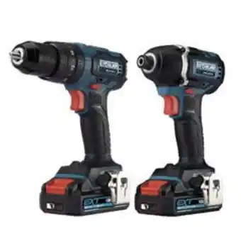 Brico Depôt Set masina de gaurit si insurubat si bormasina cu impact 18v, acumulator 3 x 2 ah • erbauer Ofertă