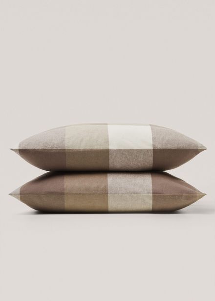MANGO Față de pernă din flanelă în carouri 60x60 cm (set de două) Ofertă
