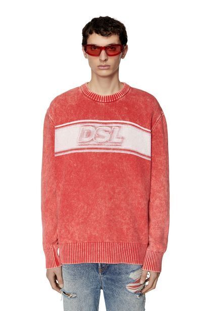 Diesel Treated jumper with dsl logo band Ofertă