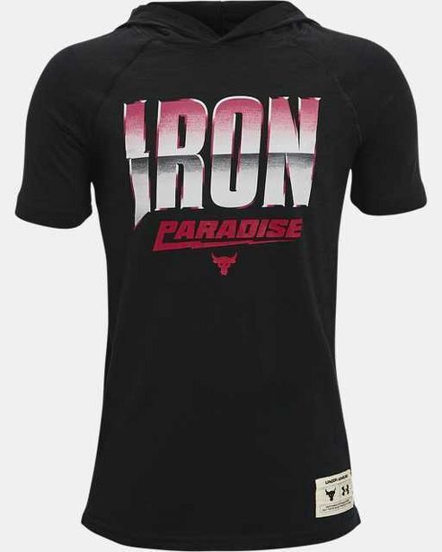 Under Armour Boys' project rock charged cotton® short sleeve hoodie Ofertă