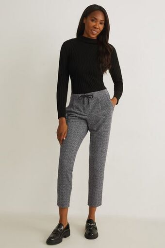 Pantaloni de stofă - talie medie - tapered fit