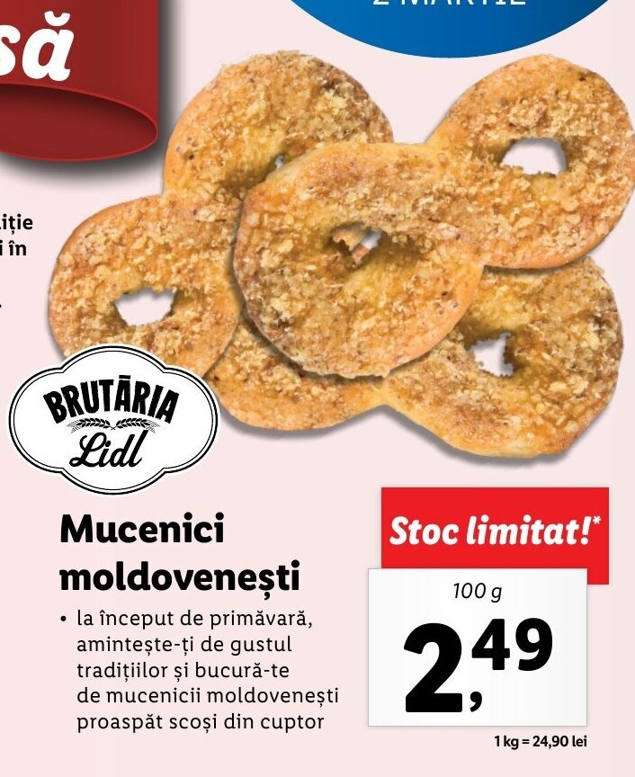 Lidl Lidl brutăria mucenici moldovenești 100g Ofertă