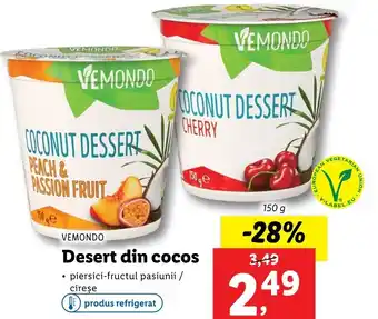Lidl Vemondo desert din cocos 150g Ofertă
