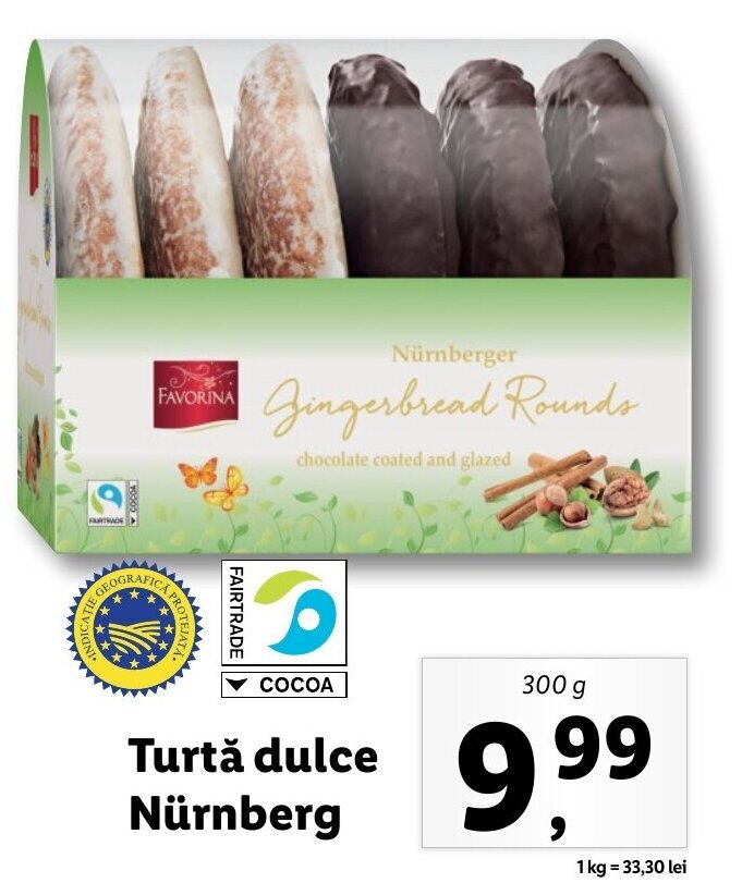 Lidl Favorina turtă dulce nürnberg 300g Ofertă