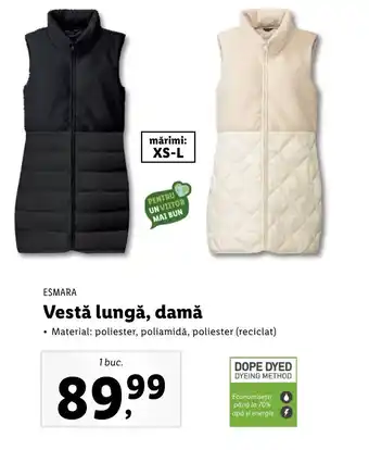 Lidl Esmara vestă lungă damă 1 buc Ofertă
