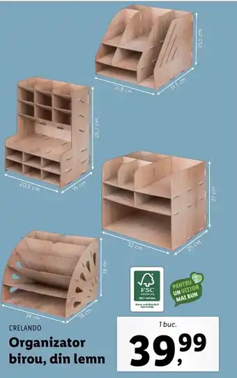 Crelando organizator birou din lemn 1 buc