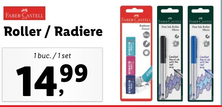 Lidl Faber castell roller / radiere 1 buc / 1 set Ofertă