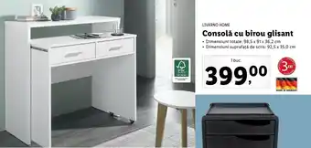 Lidl Livarno home consolă cu birou glisant 1 buc Ofertă