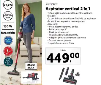 Lidl Silvercrest aspirator vertical 2 în 1 130w 1 buc Ofertă