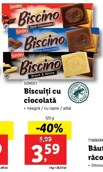 Lidl Sondey biscuiți cu ciocolată 125g Ofertă