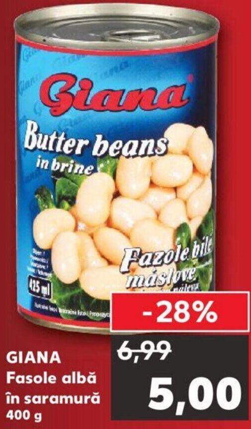 Kaufland Giana fasole albă în saramură 400g Ofertă