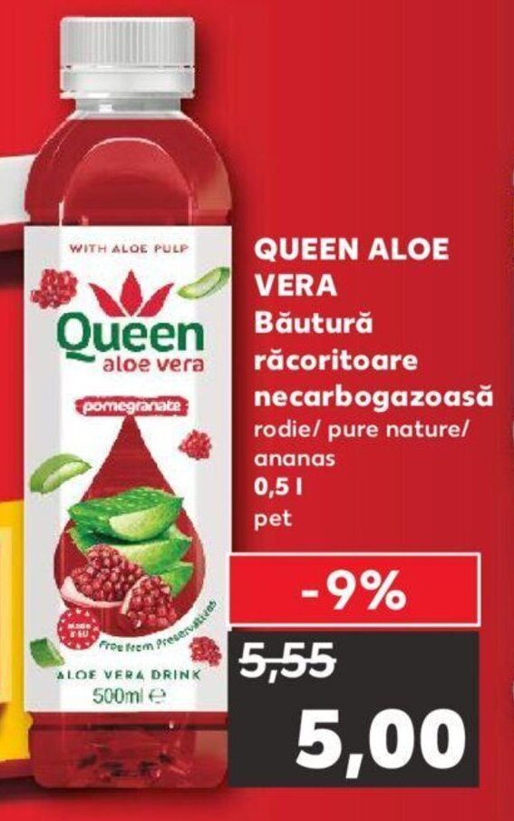Kaufland Queen aloe vera băutură răcoritoare necarbogazoasă 0.5l Ofertă