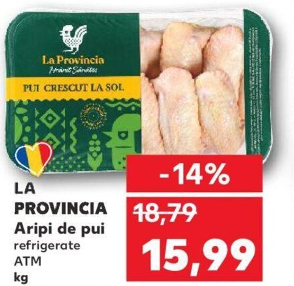 Kaufland La provincia aripi de pui 1kg Ofertă