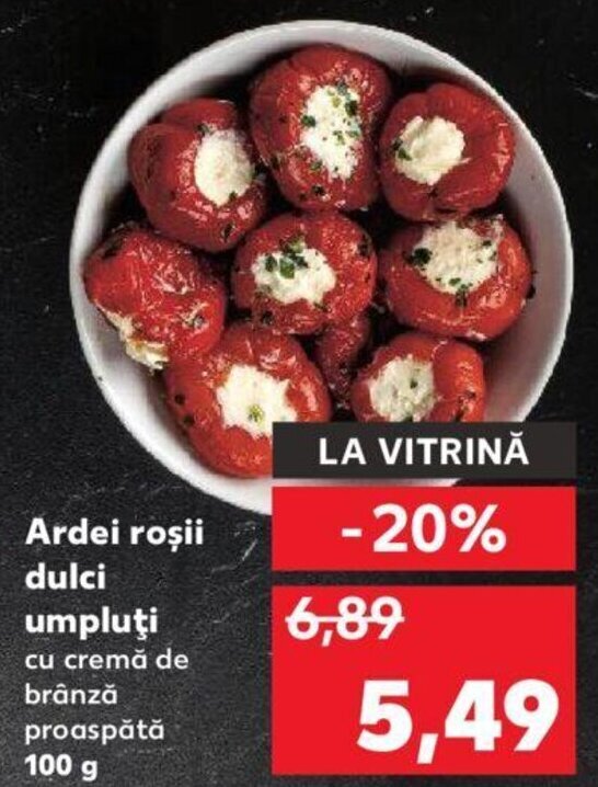 Kaufland Ardei roșii dulci umpluți 100g Ofertă