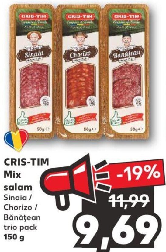 Kaufland Cris-tim mix salam 150g Ofertă