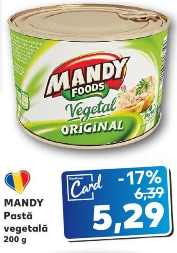 Kaufland Mandy pastă vegetală 200g Ofertă