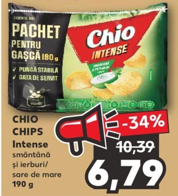 Kaufland Chio chips intense 190g Ofertă