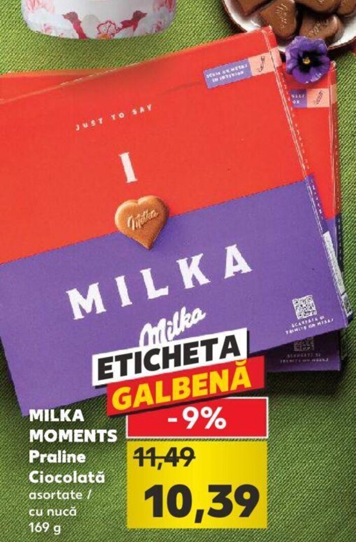Kaufland Milka moments praline ciocolată 169g Ofertă