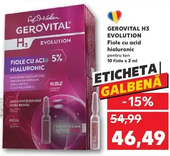 Kaufland Gerovital h3 evolution fiole cu acid hialuronic 10 fiole x 2ml Ofertă