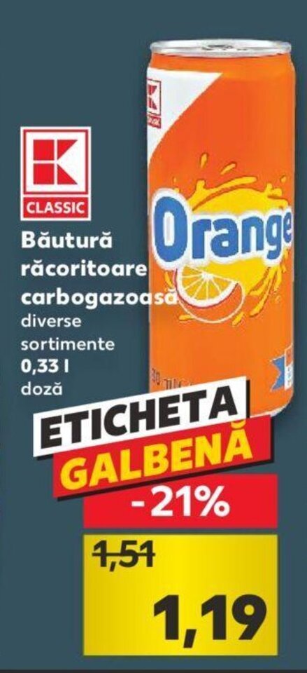 Kaufland Kaufland classic băutură răcoritoare carbogazoasă 0.33l Ofertă