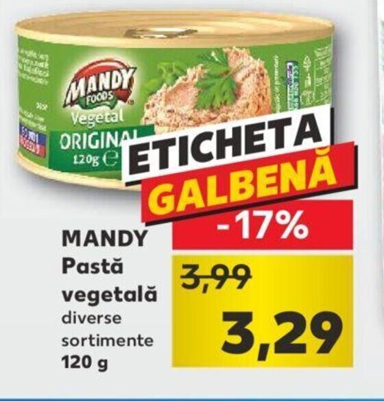 Kaufland Mandy pastă vegetală 120g Ofertă