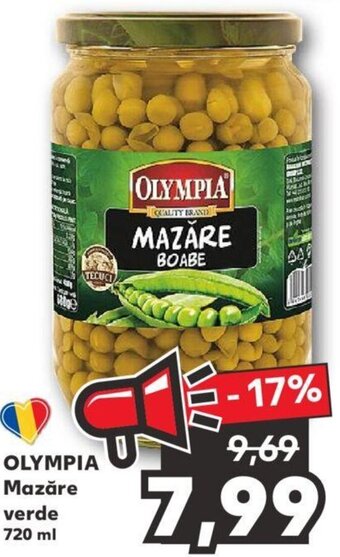 Kaufland Olympia mazăre verde 720ml Ofertă