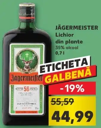 Kaufland Jägermeister lichior din plante 0.7l Ofertă