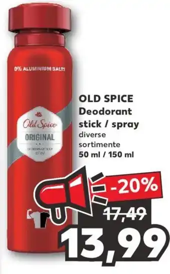 Kaufland Old spice deodorant stick / spray 50ml / 150ml Ofertă