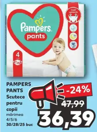 Kaufland Pampers pants scutece pentru copii 30 / 28 / 25 buc Ofertă