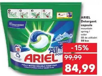 Kaufland Ariel detergent capsule 58buc Ofertă