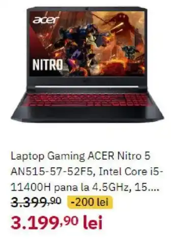 Altex Acer nitro 5 an515-57-52f5 laptop gaming Ofertă