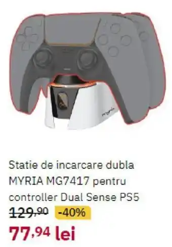 Altex Myria mg7417 statie de incarcare dubla pentru controller dual sense ps5 Ofertă