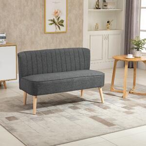 Homcom canapea textila, fara cotiere, 117x56.5x77cm, gri | aosom ro
