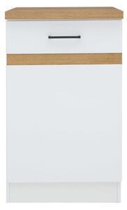 Favi Dulap inferior de bucătărie junona line d1d/50/82/l (alb + alb lucios + stejar craft auriu). 1024905 Ofertă
