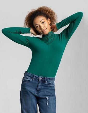 Takko Femei bluză de corp cu mânecă lungă - garnitură din dantelă Ofertă