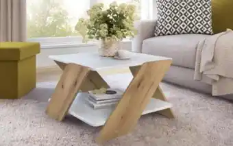 Mobila Videnov Masuta de cafea stejar evoc + aspen alb Ofertă