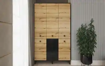 Dulap stejar evoc + negru lucios