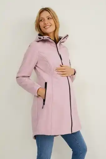 Geacă softshell gravide cu glugă și inserție pentru bebeluși