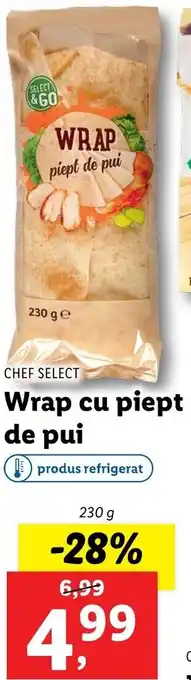 Lidl Chef select wrap cu piept de pui 230g Ofertă