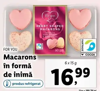 Lidl For you macarons în formă de inimă 6 x 15g Ofertă