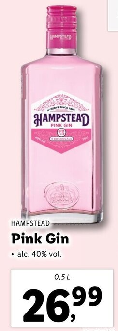Lidl Hampstead pink gin 0.5l Ofertă