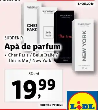 Lidl Suddenly apă de parfum 50ml Ofertă
