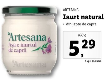 Lidl Artesana iaurt natural 160g Ofertă