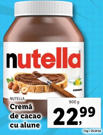 Lidl Nutella cremă de cacao cu alune 900g Ofertă