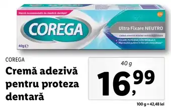 Lidl Corega cremă adeviză pentru proteza dentară 40g Ofertă