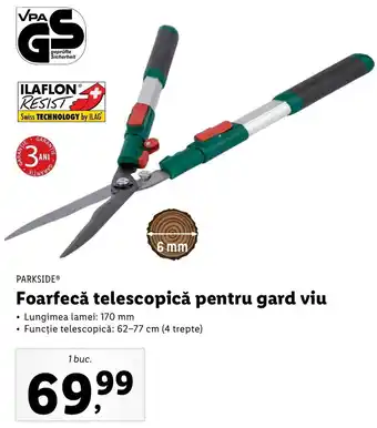 Lidl Parkside foarfecă telescopică pentru gard viu 1 buc Ofertă